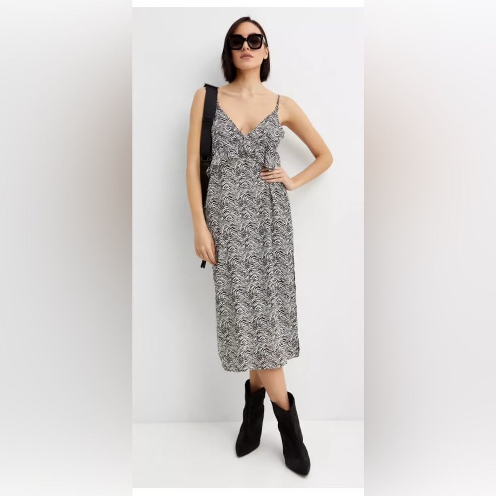 NWT One Teaspoon Zebra Print Midi Interference Slip Dress
